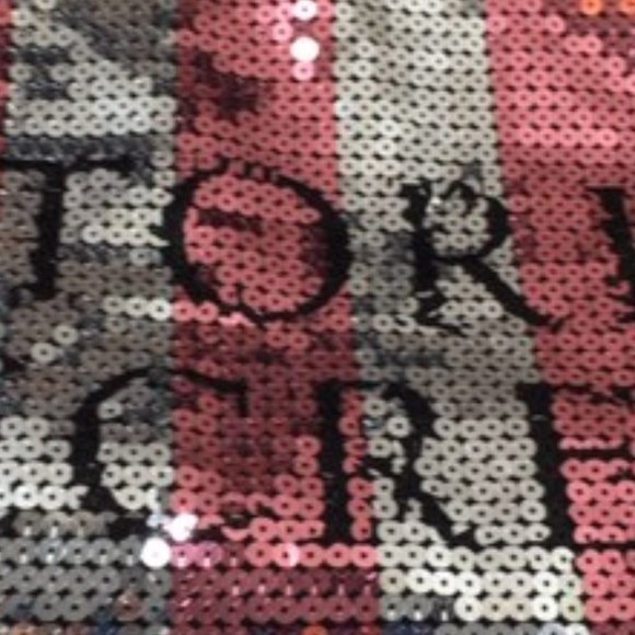 Victoria's Secret Extra Large Glam Sequined Canvas Zip Tote Travel Bag 21"x15" - Picture 4 of 9